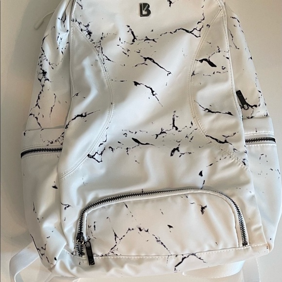 Buffbunny Collection Handbags - Buffbunny white marble gamechanger backpack